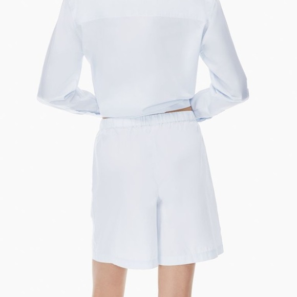 Aritzia Wilfred Free Breeze boxer Shorts High Waisted Poplin Cloud Blue Size S - Picture 14 of 14